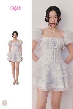 Bristol Fleur Dress in Blue