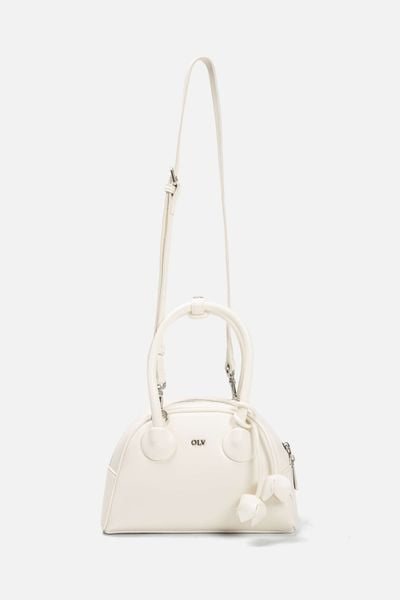  Túi da phom vòm màu trắng White Leather Dome Bag 