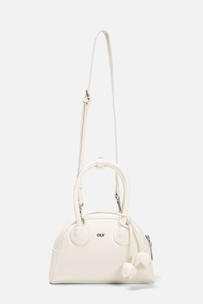  Túi da phom vòm màu trắng White Leather Dome Bag 