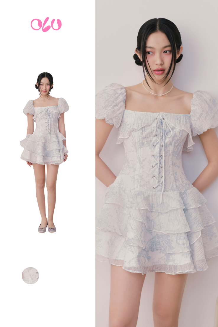 Bristol Fleur Dress in Blue