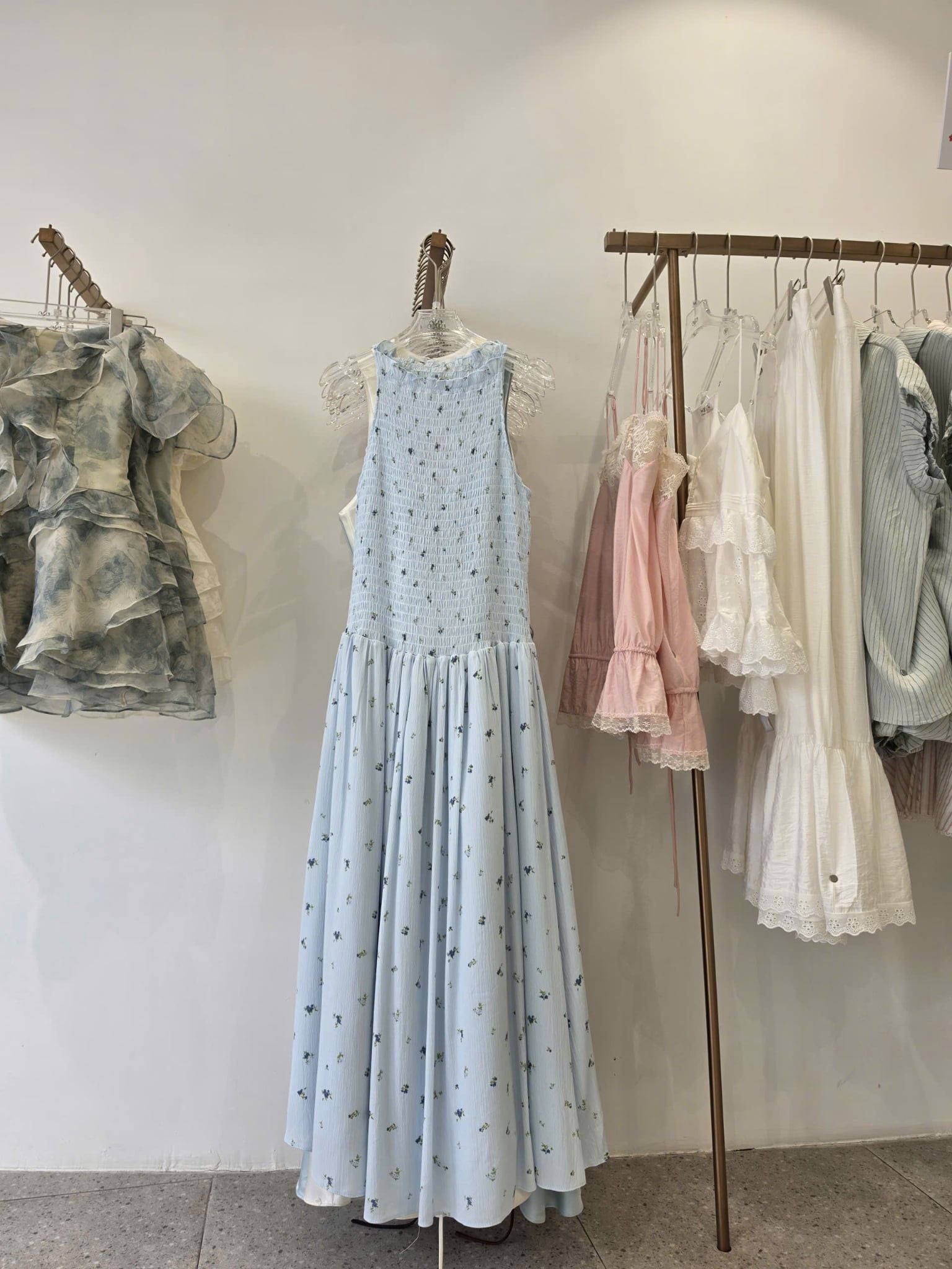 Đầm maxi cổ tròn Checked Sleeveless Round Neck Maxi Dress nhiều màu