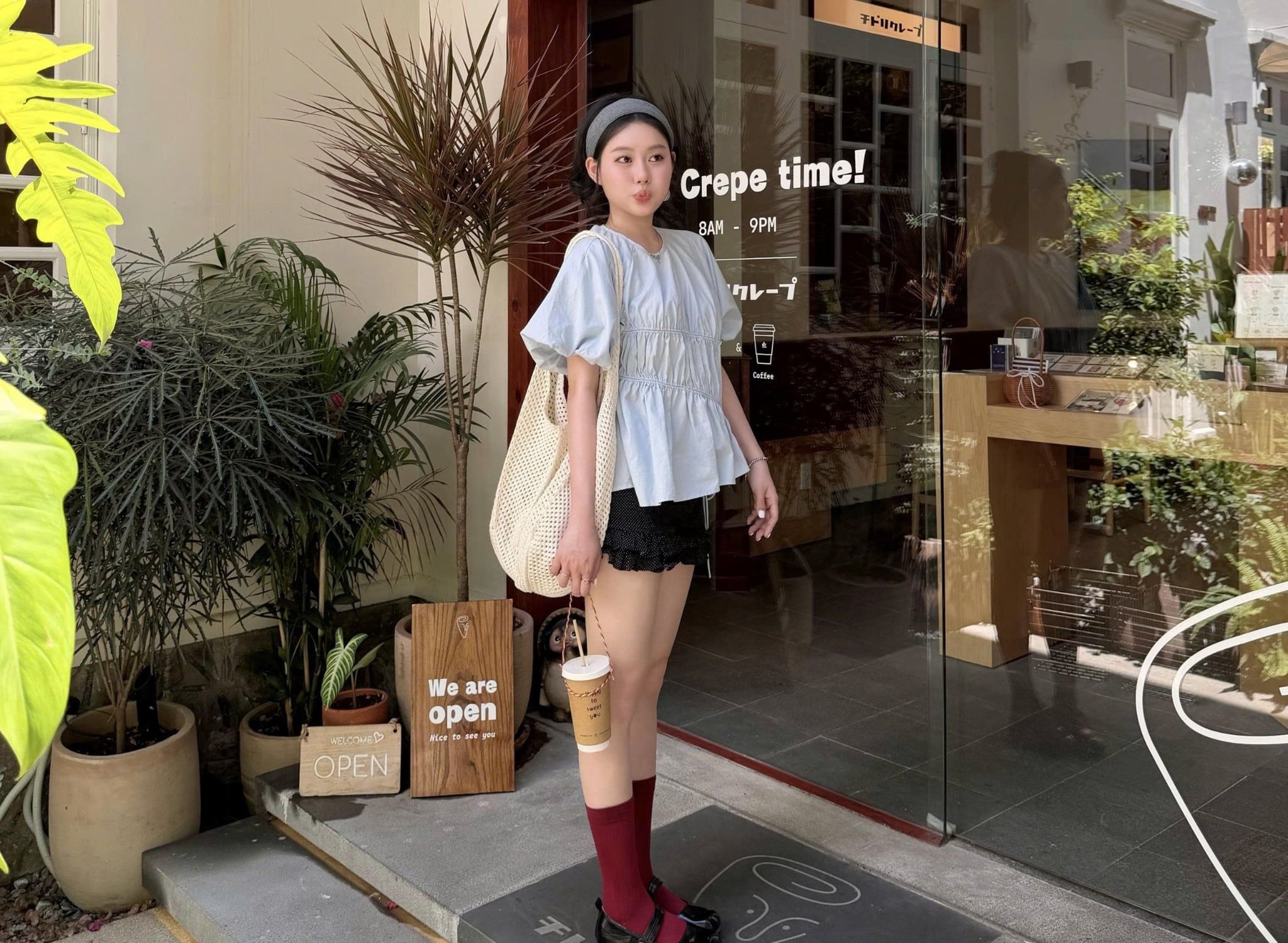 Áo Babydoll Puff Sleeve Shirt nhiều màu