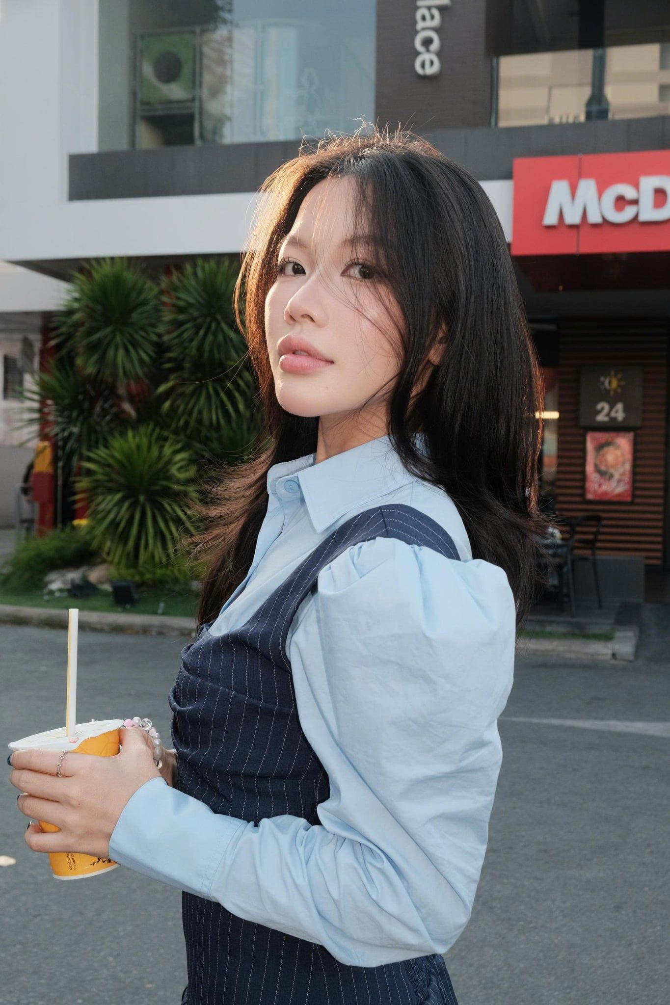 Áo sơ mi Blue Cotton Buttoned Shirt