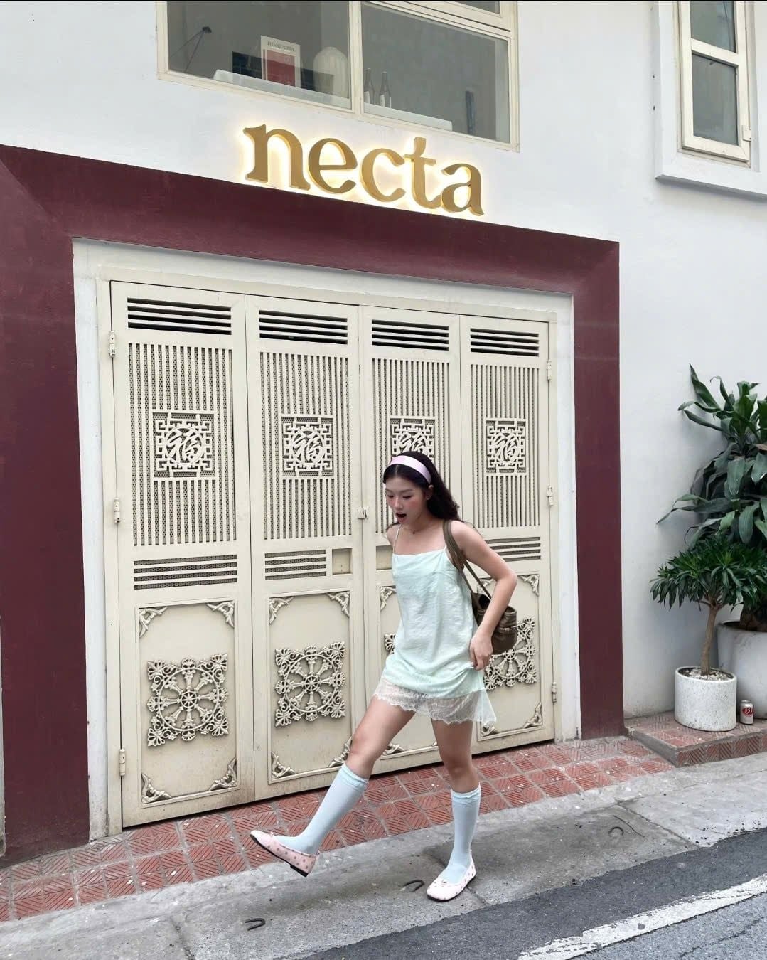 Váy lụa 2 dây Mint Silky Lace Hem Mini Dress