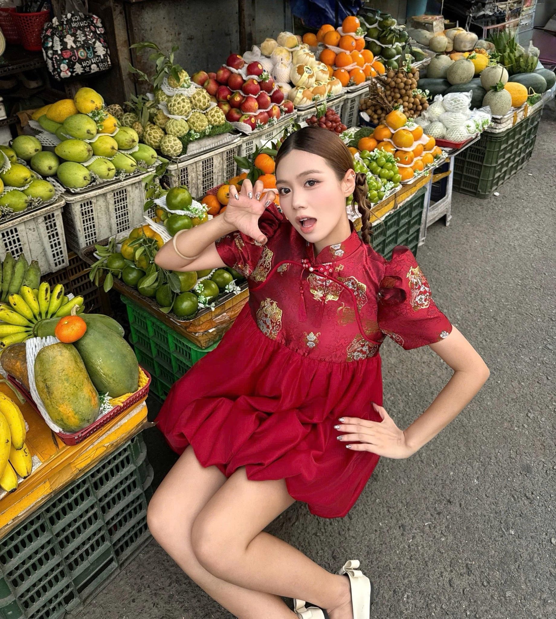 Váy babydoll tay bồng Nương Hoa