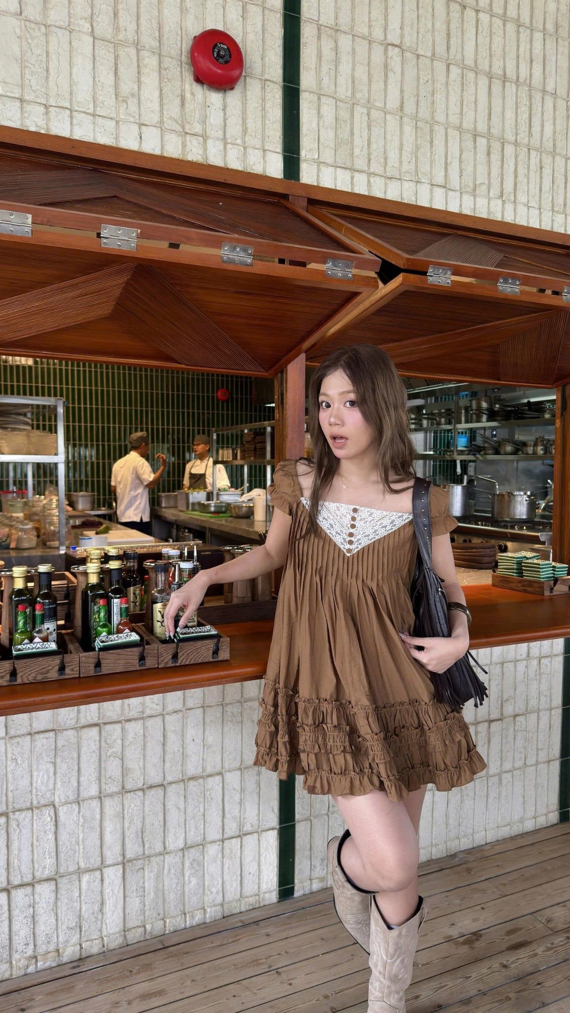 Váy babydoll Kate Ruffled Babydoll Dress nhiều màu