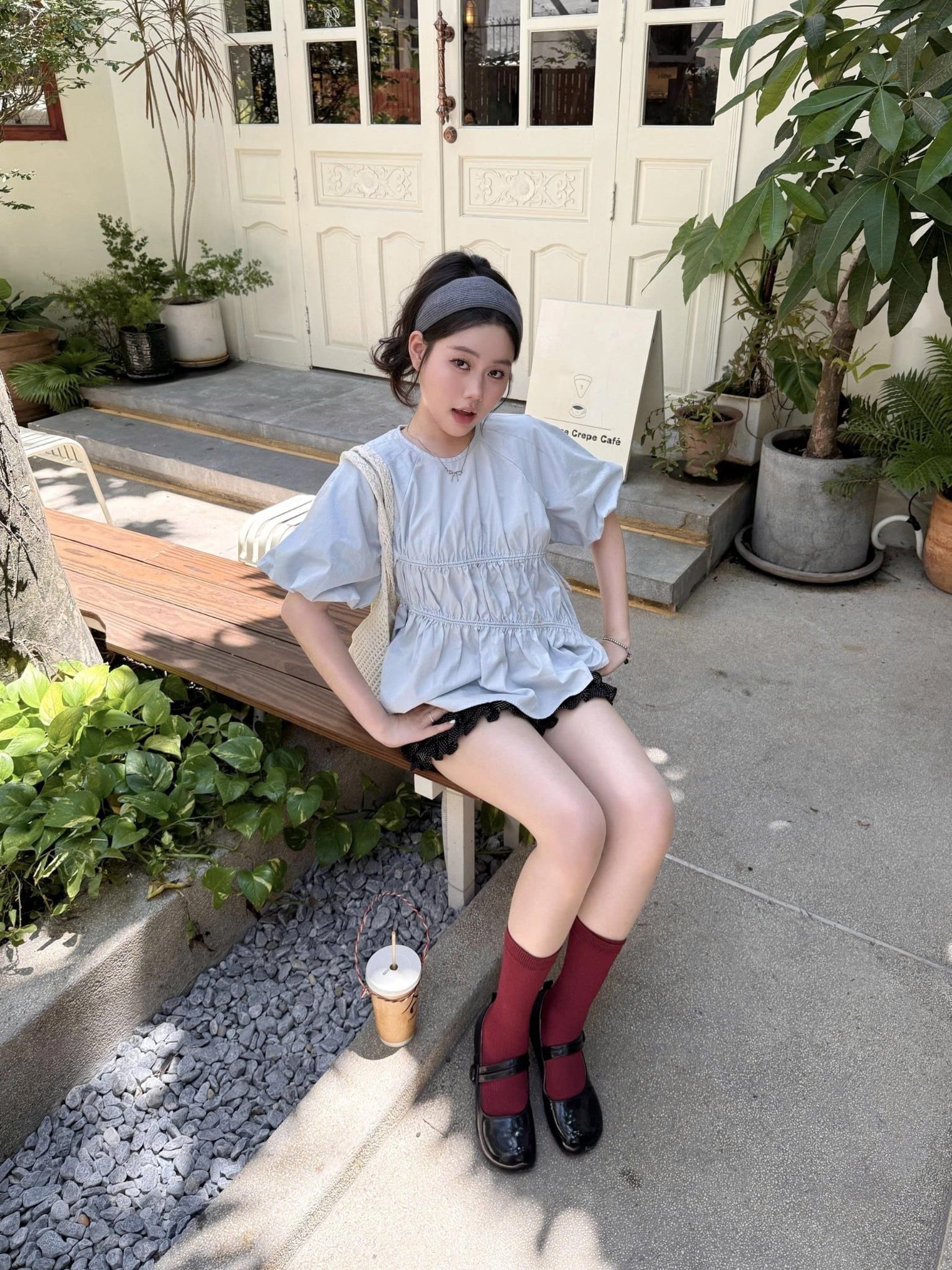 Áo Babydoll Puff Sleeve Shirt nhiều màu
