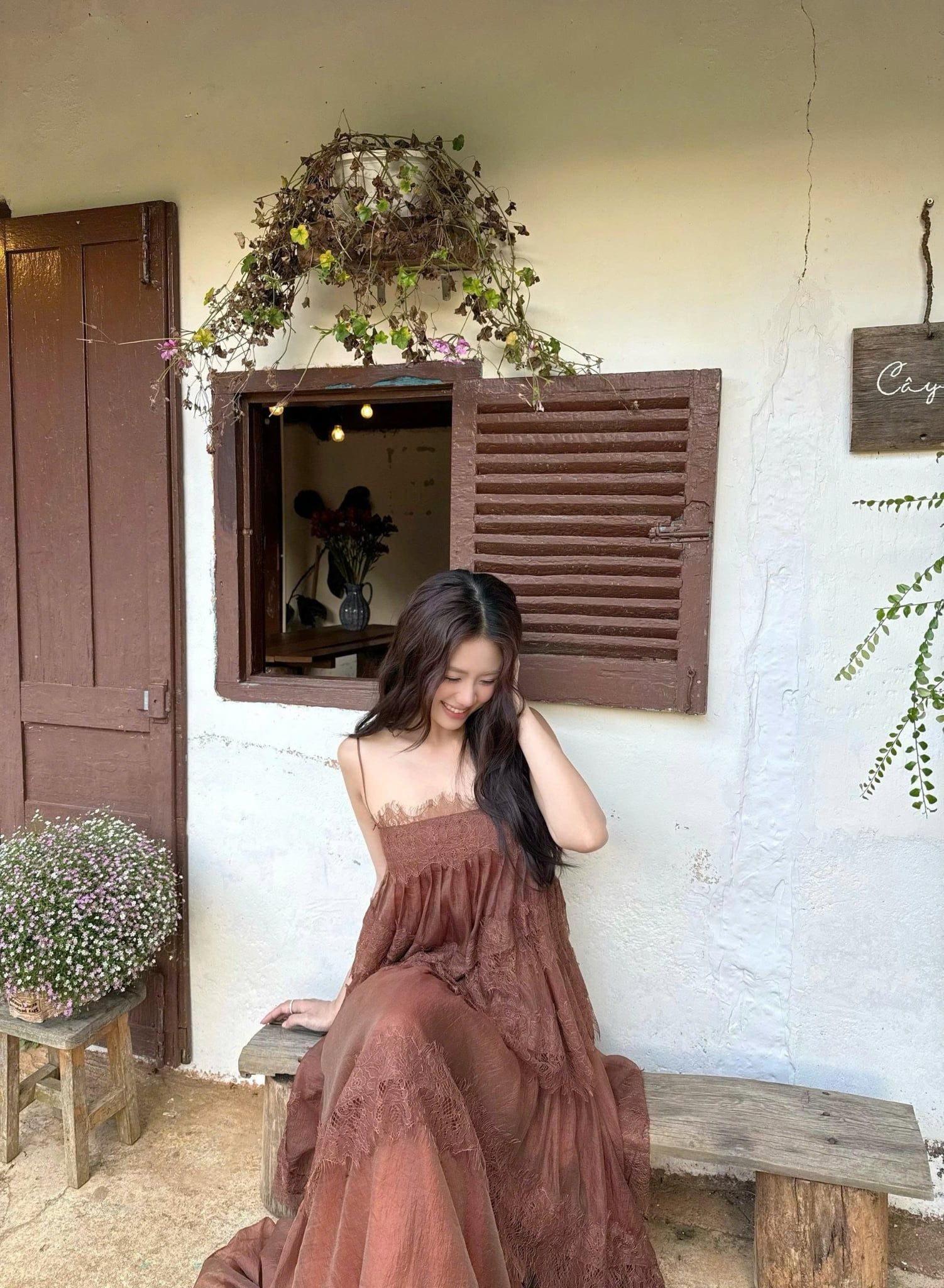 Váy maxi 2 dây Lace Chiffon Tiered Layered Maxi Dress nhiều màu