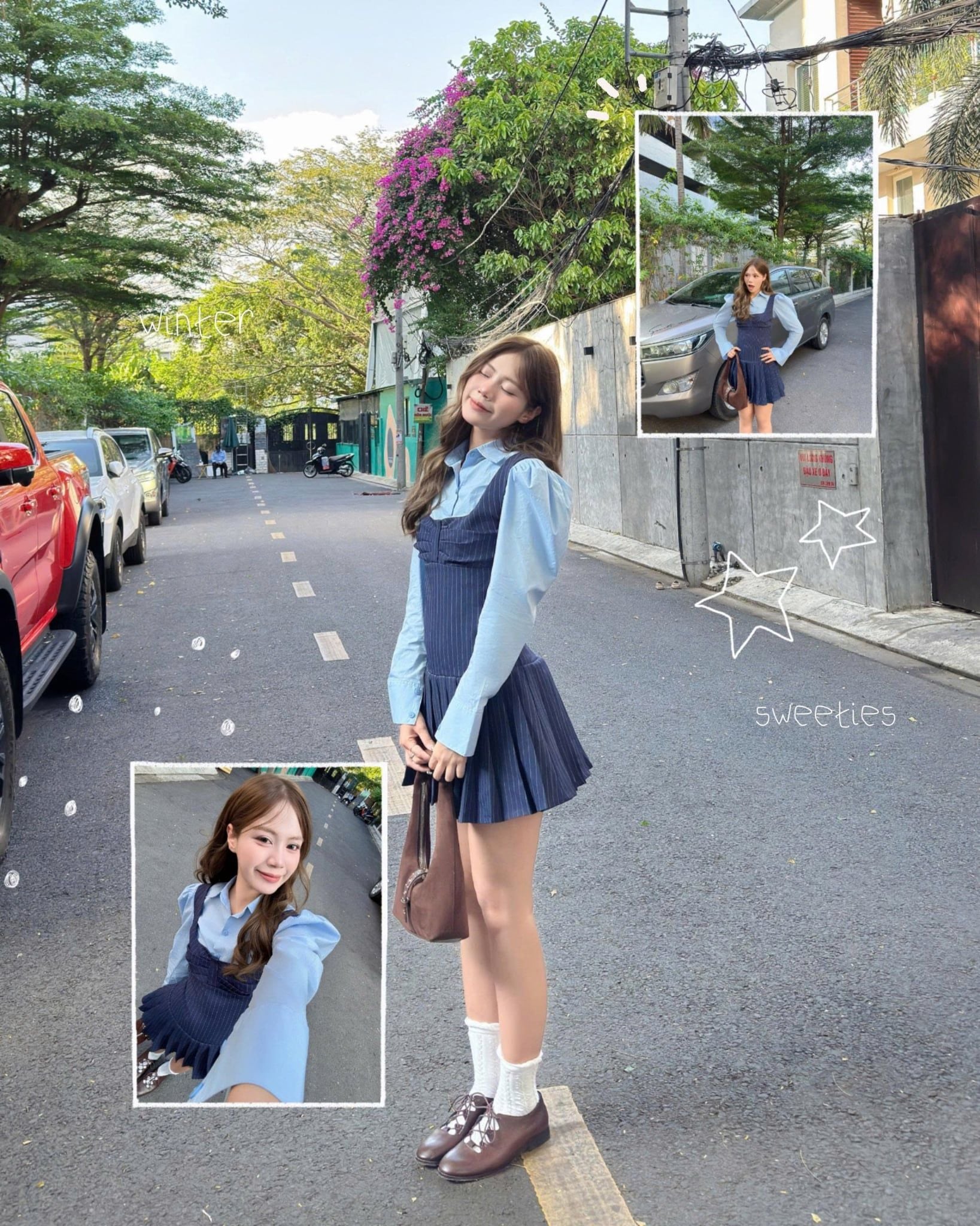 Áo sơ mi Blue Cotton Buttoned Shirt