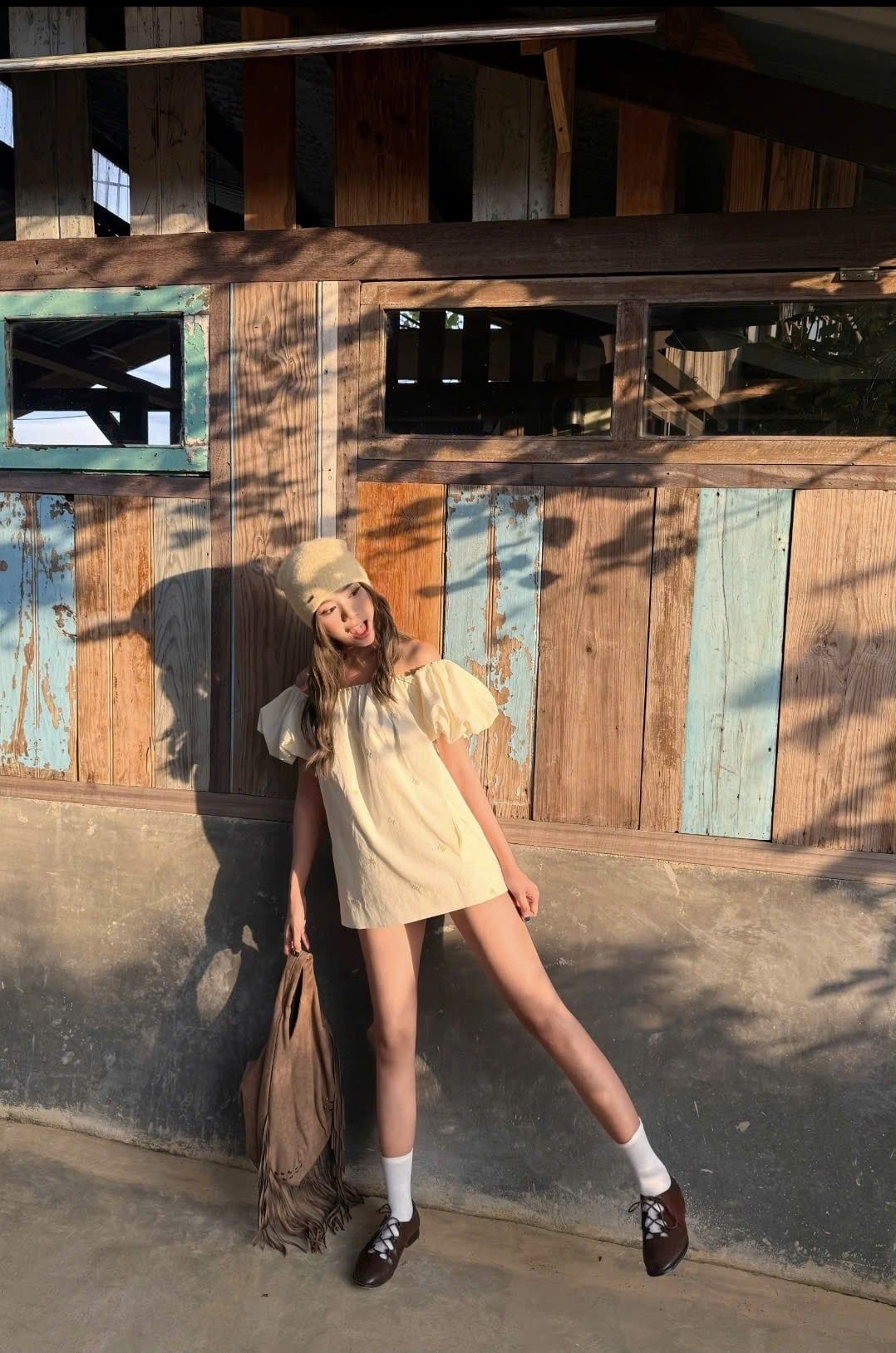 Váy Butter Fleur Off Shoulder Mini Puff Dress