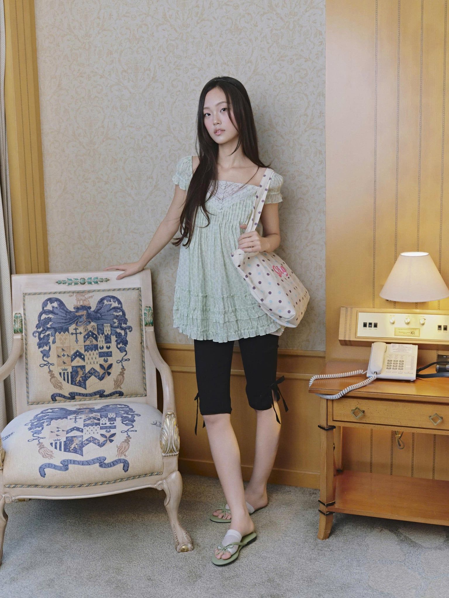 Váy babydoll Kate Ruffled Babydoll Dress nhiều màu