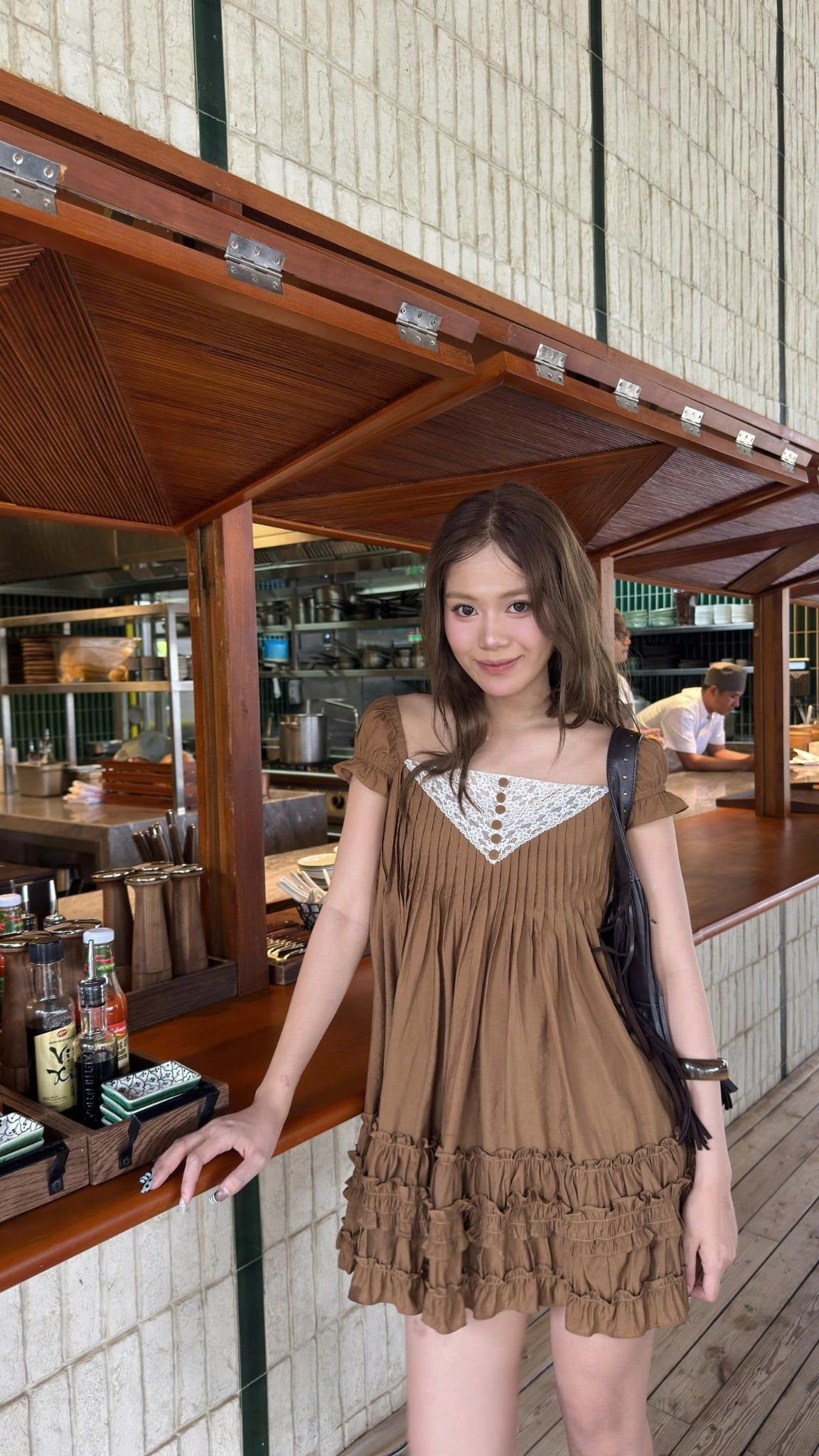 Váy babydoll Kate Ruffled Babydoll Dress nhiều màu
