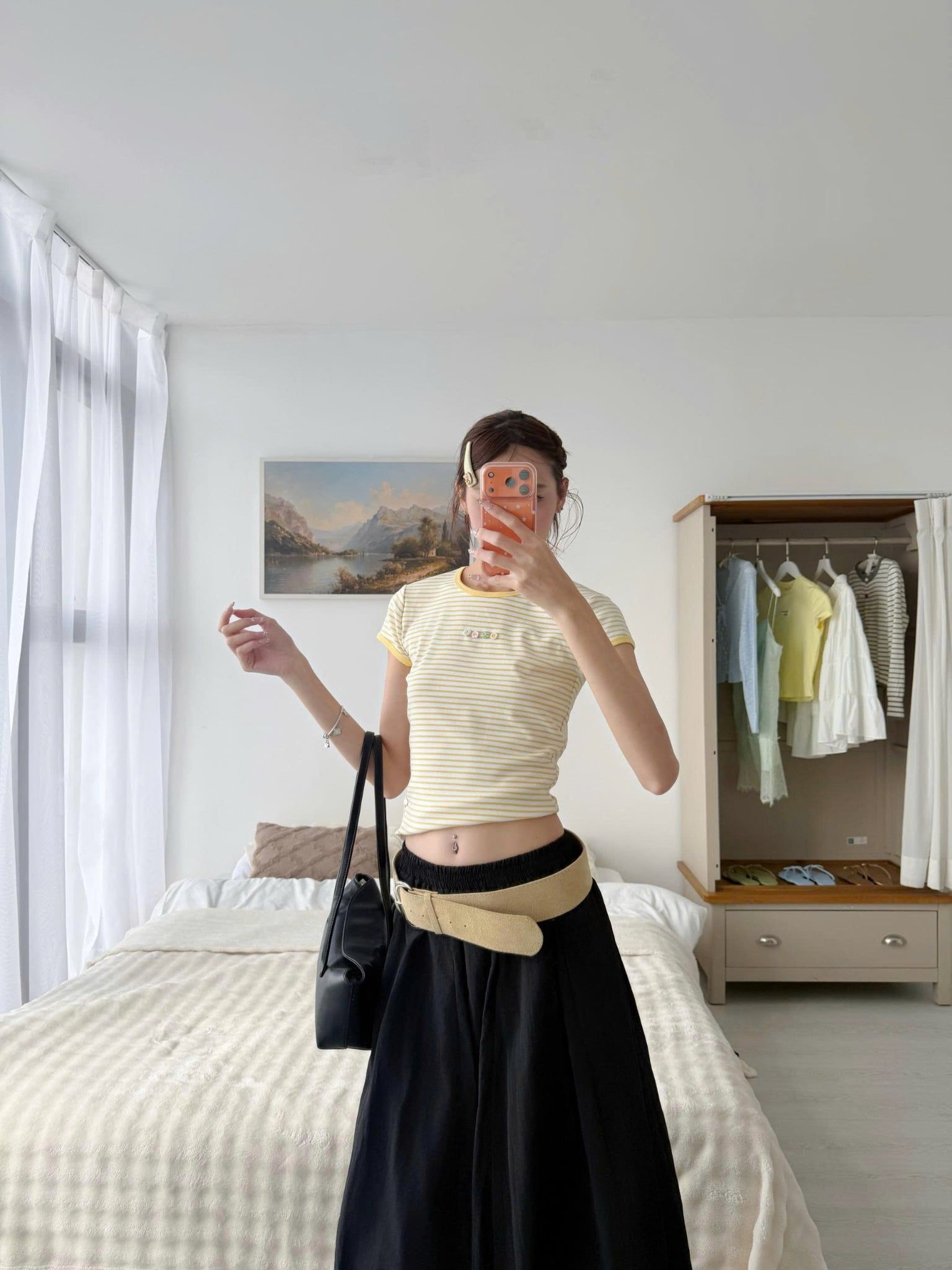 Áo thun babytee kẻ sọc nhiều màu