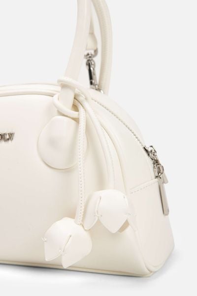  Túi da phom vòm màu trắng White Leather Dome Bag 