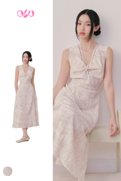 Ivory Marble Maxi Dress