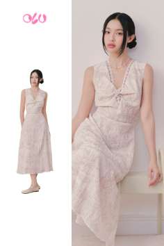 Ivory Marble Maxi Dress