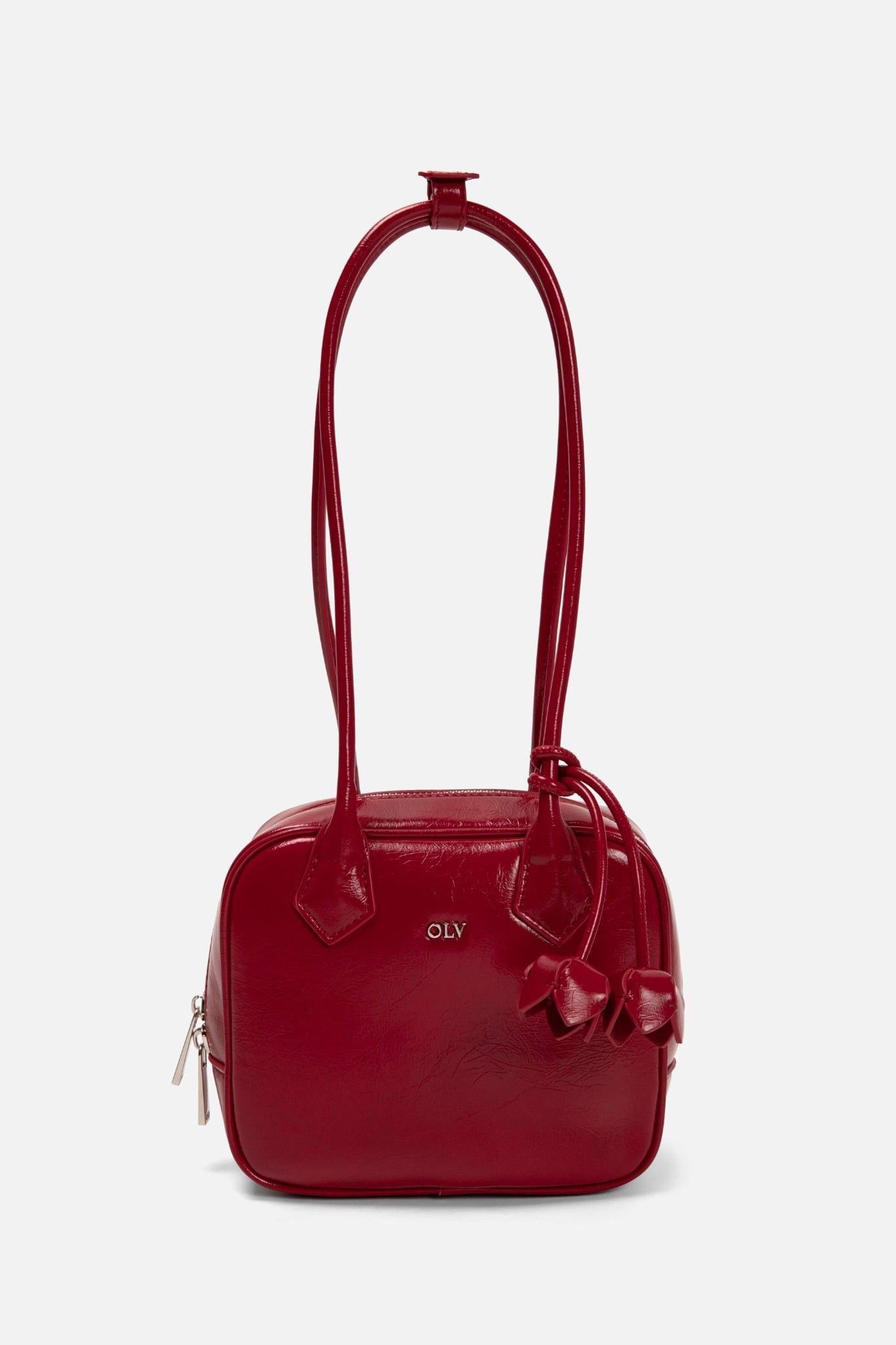 Túi xách da bóng dây hoa Glossy Leather Hand Bag