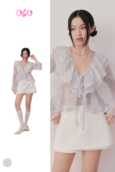  Chân váy White Plain Cotton Mini Skirt 