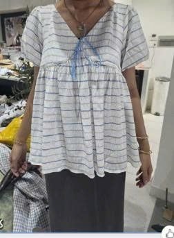 Áo babydoll Butter V Neck Puff Sleeve Babydoll Top nhiều màu