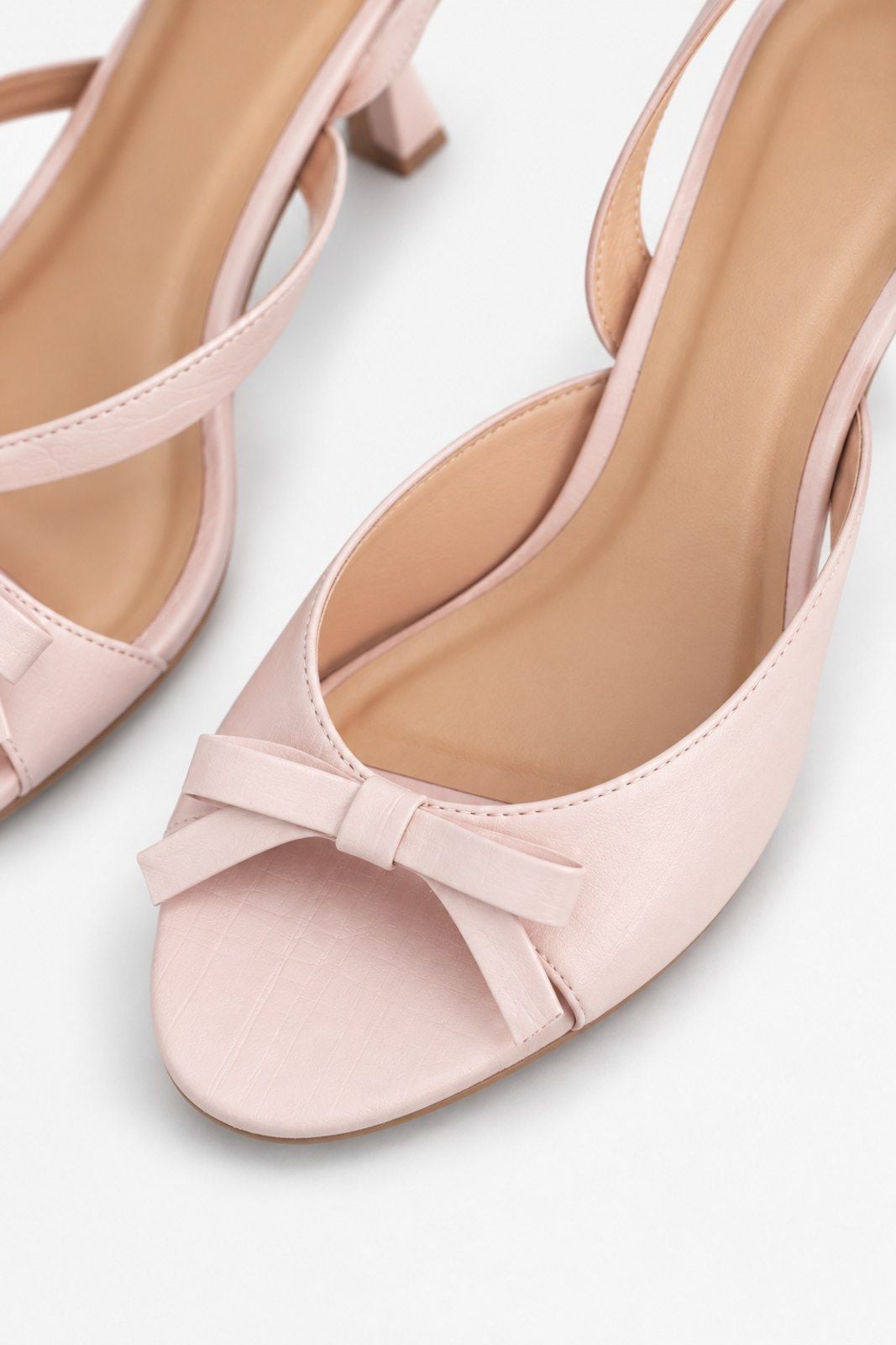 Giày cao gót quai hậu đính nơ Satin Bow Heels nhiều màu