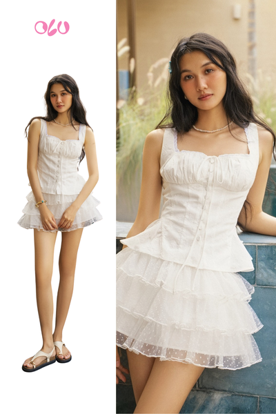  Chân váy Elilta Mini Skirt in White 