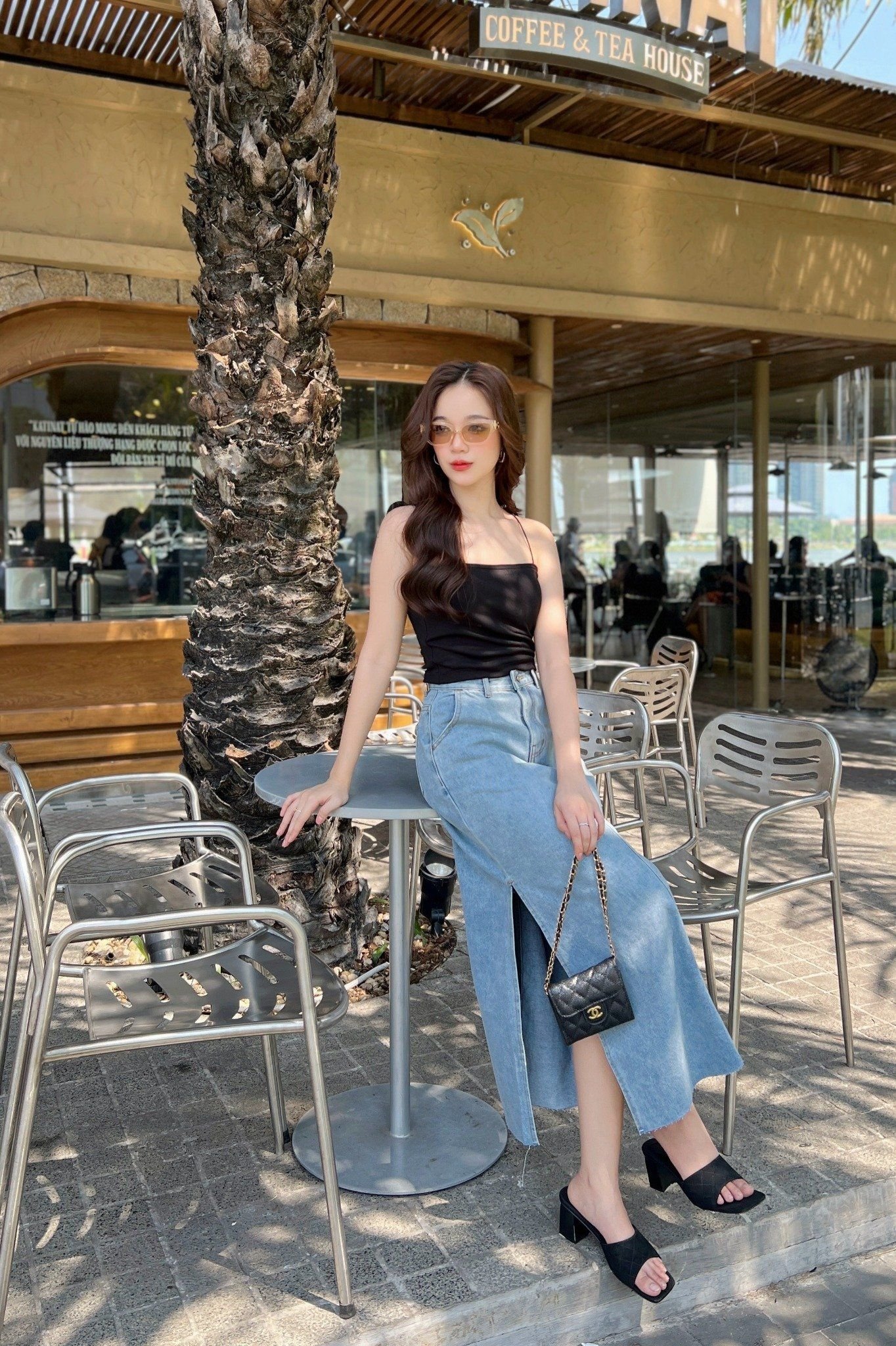 Áo Basic Cami Top in Black