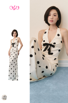 Chân váy Cream Dot Maxi Skirt