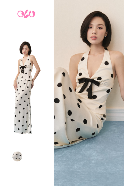  Chân váy Cream Dot Maxi Skirt 