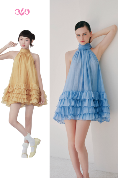  Chiffon Halterneck nhiều màu 