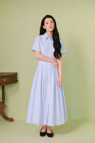 Set sơ mi dài Stevie Dress in Light Blue