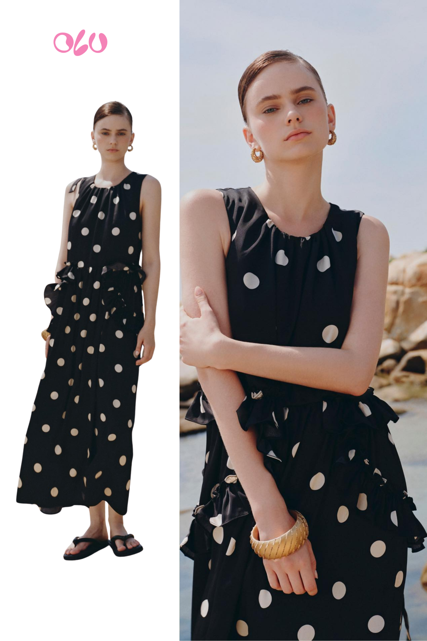 Dot Loose Maxi Dress nhiều màu
