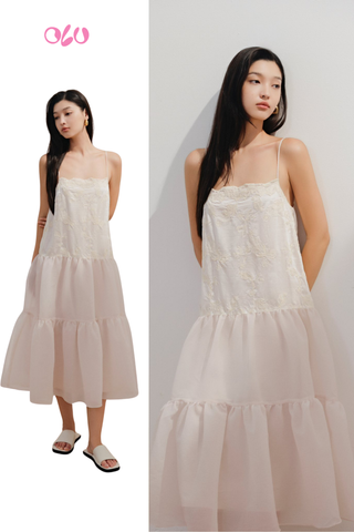 Váy maxi 2 dây dáng suông đi biển Valery Dress
