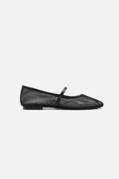  Giày búp bê mũi vuông Mesh Ballet Flats nhiều màu 