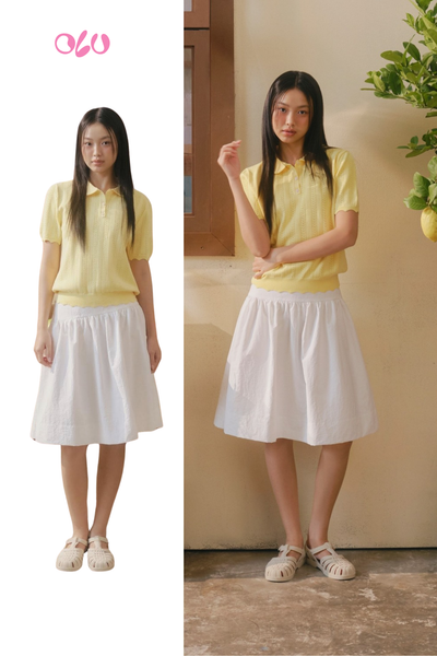  Áo Polo Knit Ribbed Top 2 màu 