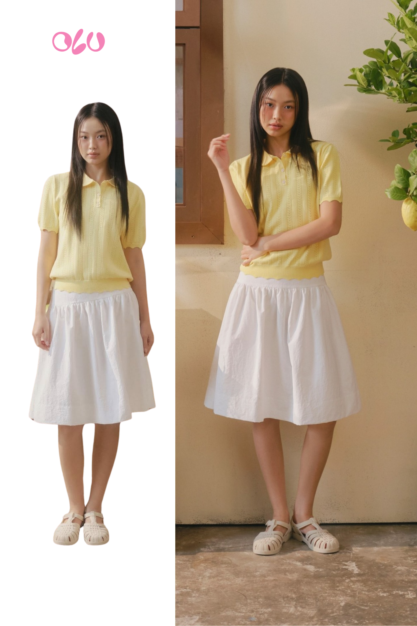 Áo Polo Knit Ribbed Top 2 màu