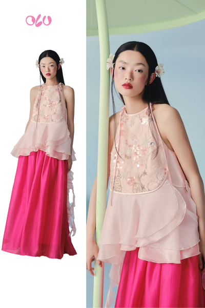  Chân váy Jorie Silk Skirt in Pink 