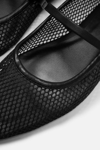  Giày búp bê mũi vuông Mesh Ballet Flats nhiều màu 