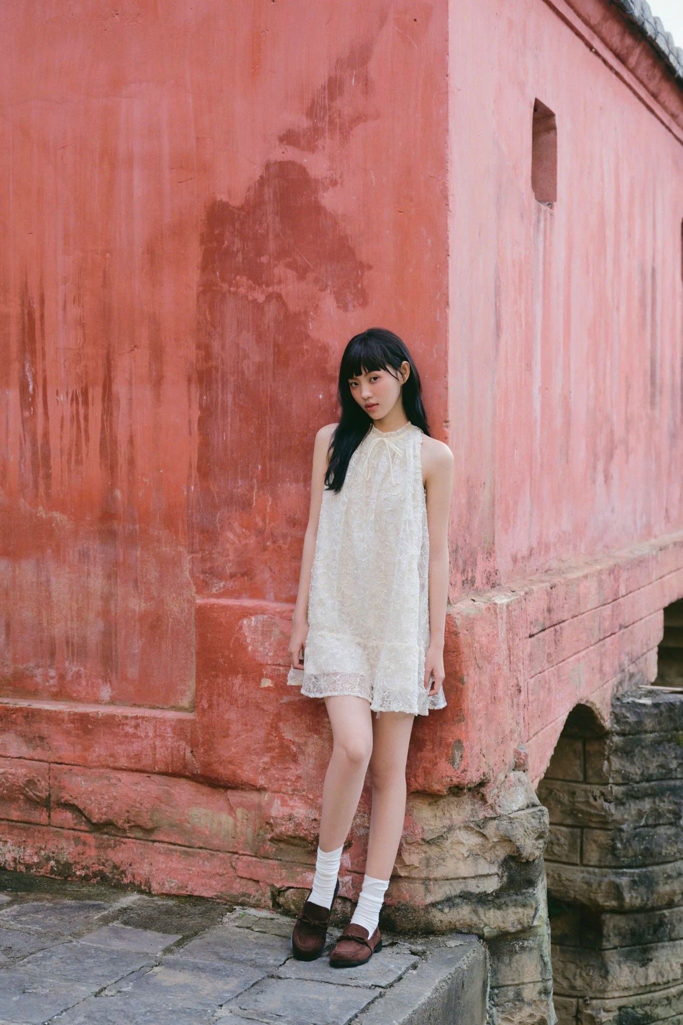 Váy hoa Demille Fleur Dress in Cream
