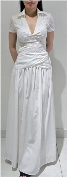 Chân váy White Draped Maxi Skirt