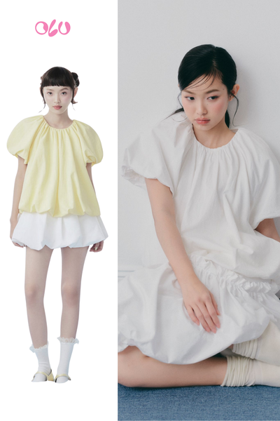  Áo Cotton Puff Short Sleeve Top nhiều màu 