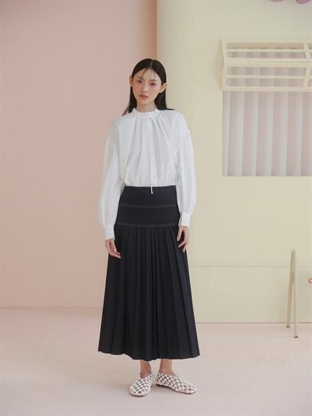 Chân váy Navy Pleated Maxi Skirt