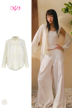  Áo Ivory Checked Loose Shirt 