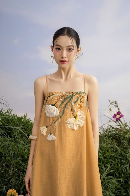 Váy thêu hoa dáng suông erina Embro Dress