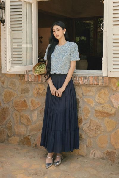 Áo croptop hoa nổi Onyx Top 