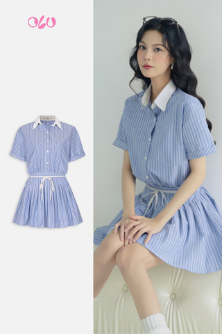 Váy sơ mi kẻ sọc Johari Dress