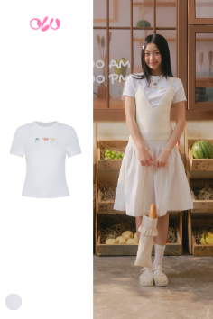  Áo White Embroidered Babytee 