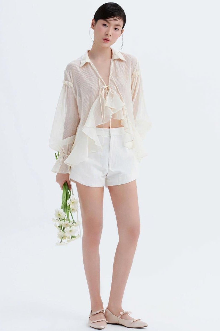 Áo voan tay dài Cynara Maxi Top nhiều màu