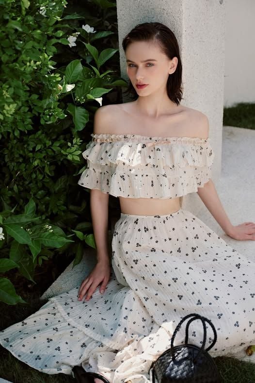 Set áo và chân váy maxi Phrynia Fleur Set