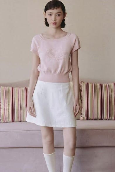 Áo Peony Round Neck Knit Top nhiều màu