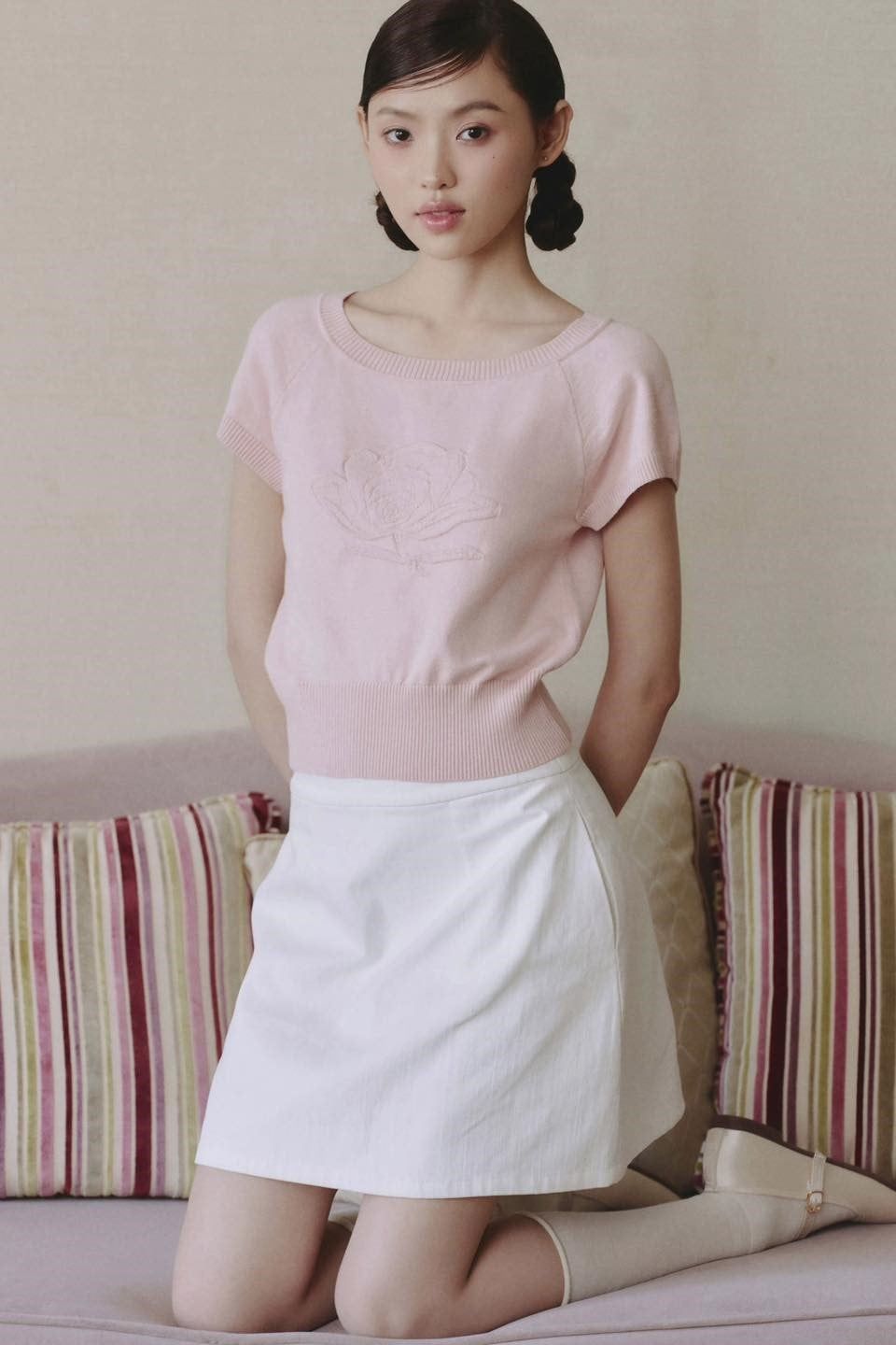 Áo Peony Round Neck Knit Top nhiều màu